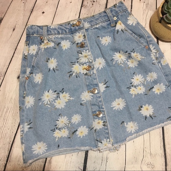 wild fable daisy denim button front skirt - Picture 1 of 7